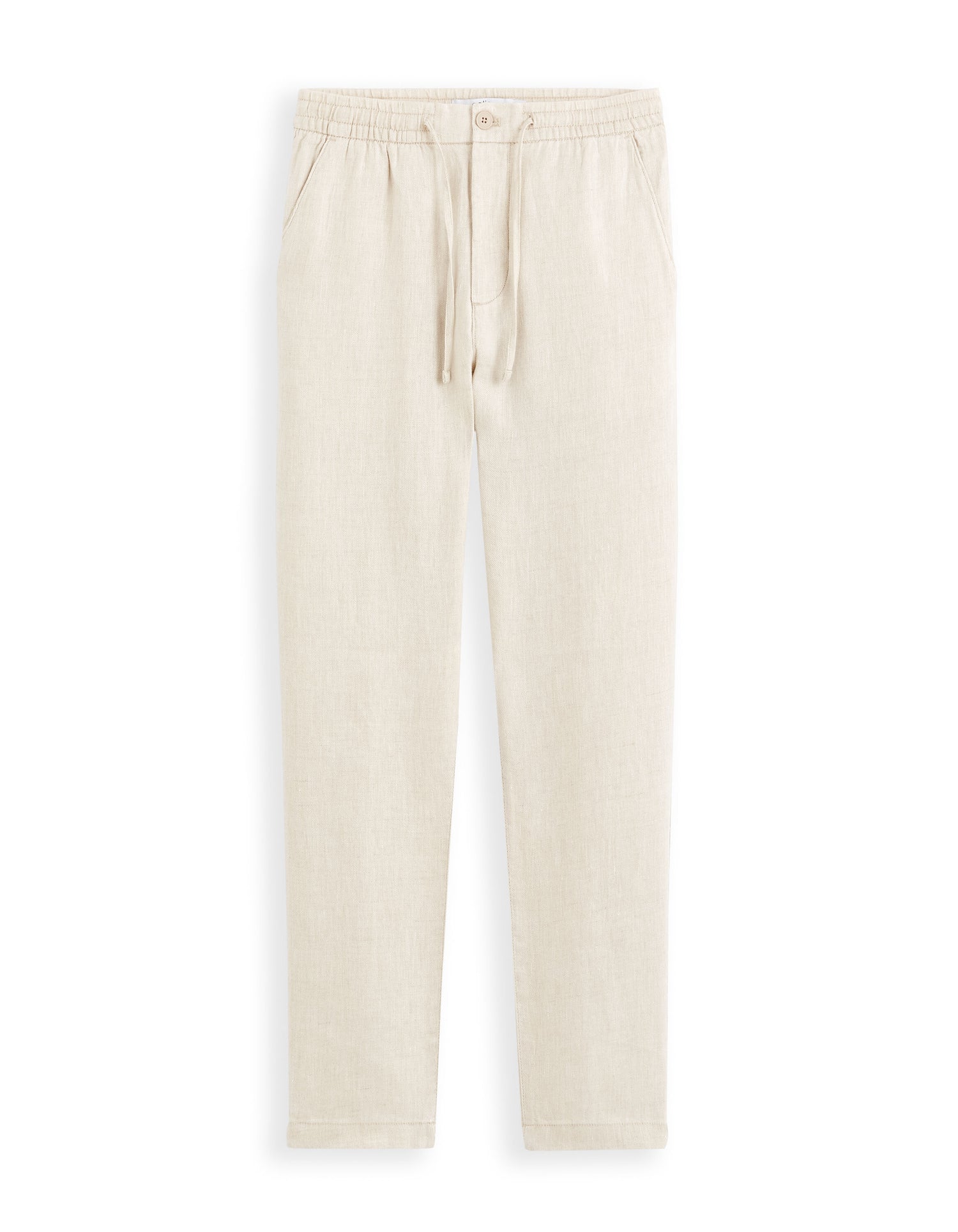 Straight Fit 100% Linen Trousers - Natural