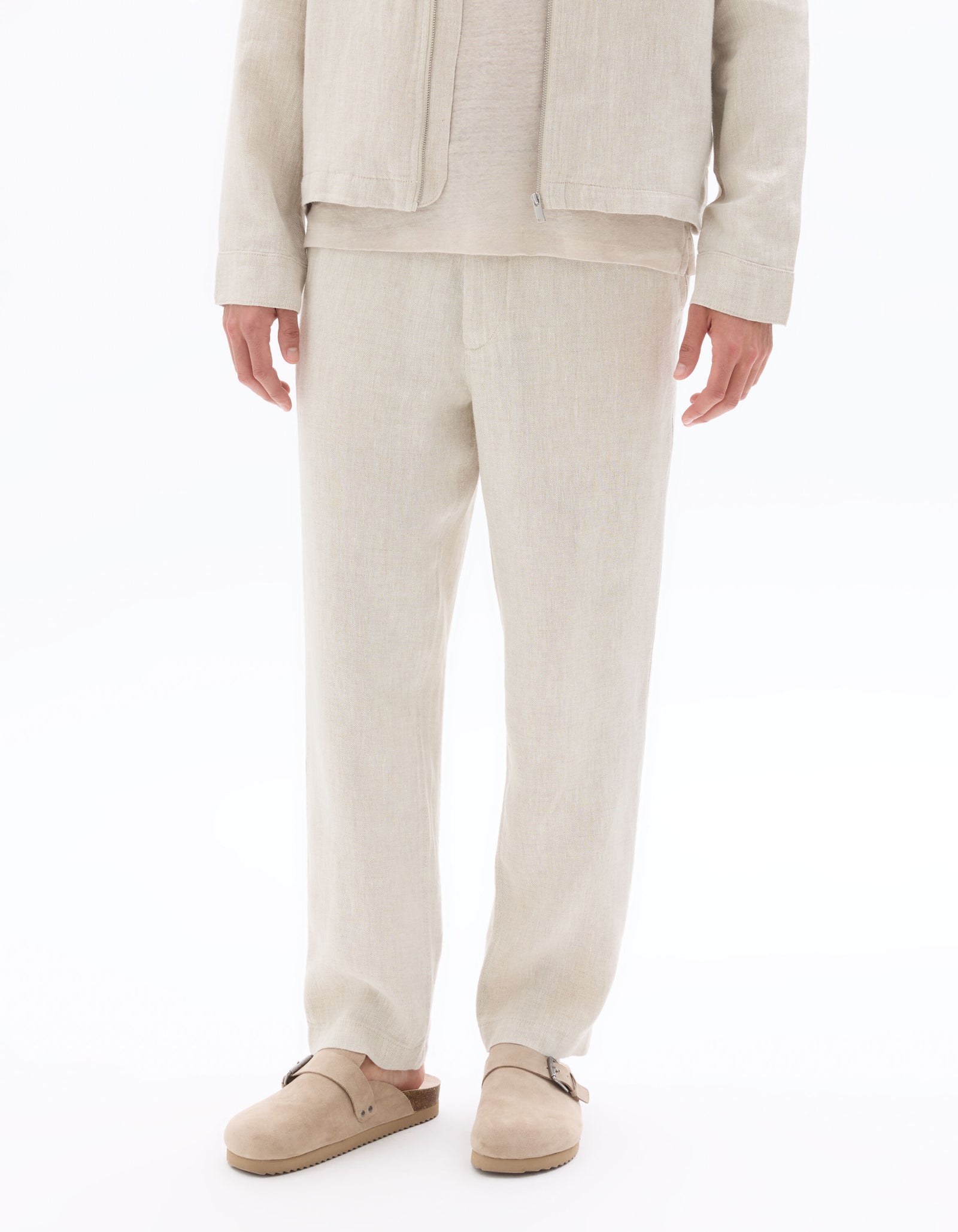Celio* Linen Regular Fit-100% Linen Trouser-Natural