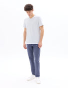 Celio Solid Straight Fit Cotton Blue Tshirts
