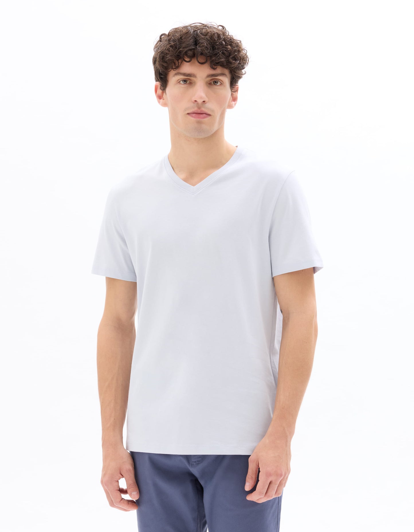 Celio Solid Straight Fit Cotton Blue Tshirts