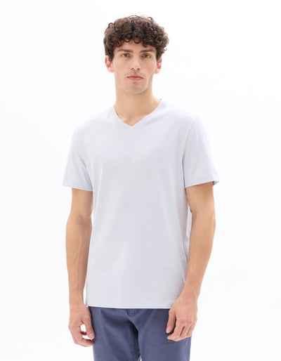 Celio Solid Straight Fit Cotton Blue Tshirts