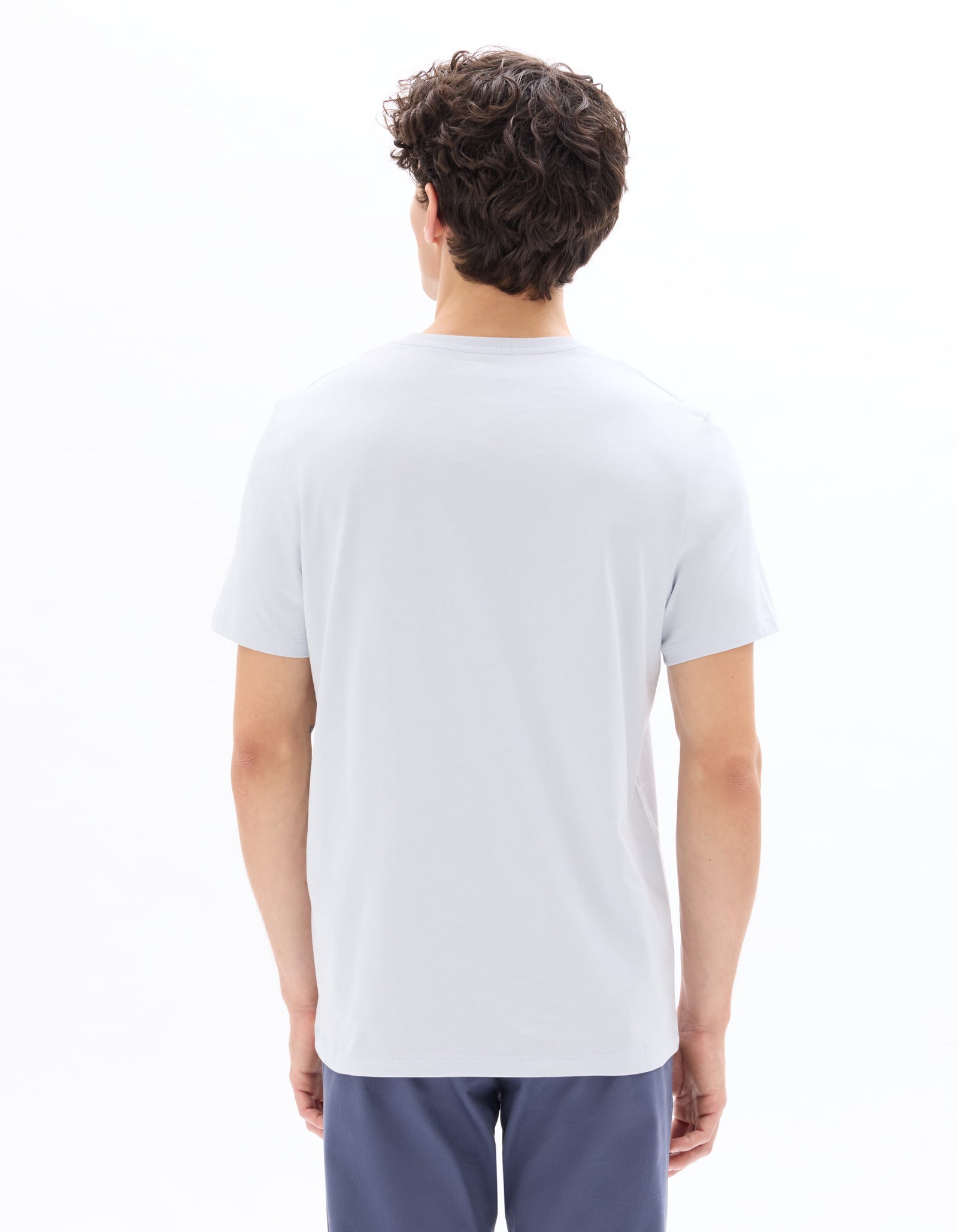 Celio Solid Straight Fit Cotton Blue Tshirts