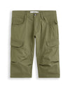 Celio* Regular Fit-100% Cotton Cargo Bermuda-Olive/Khaki