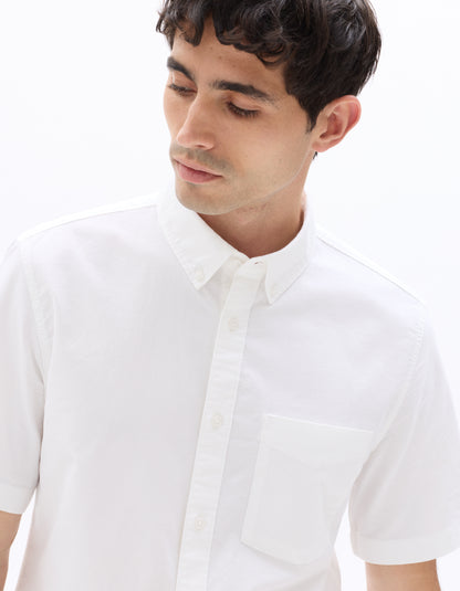 Celio* Men White Solid Regular Fit Cotton Casual Shirt