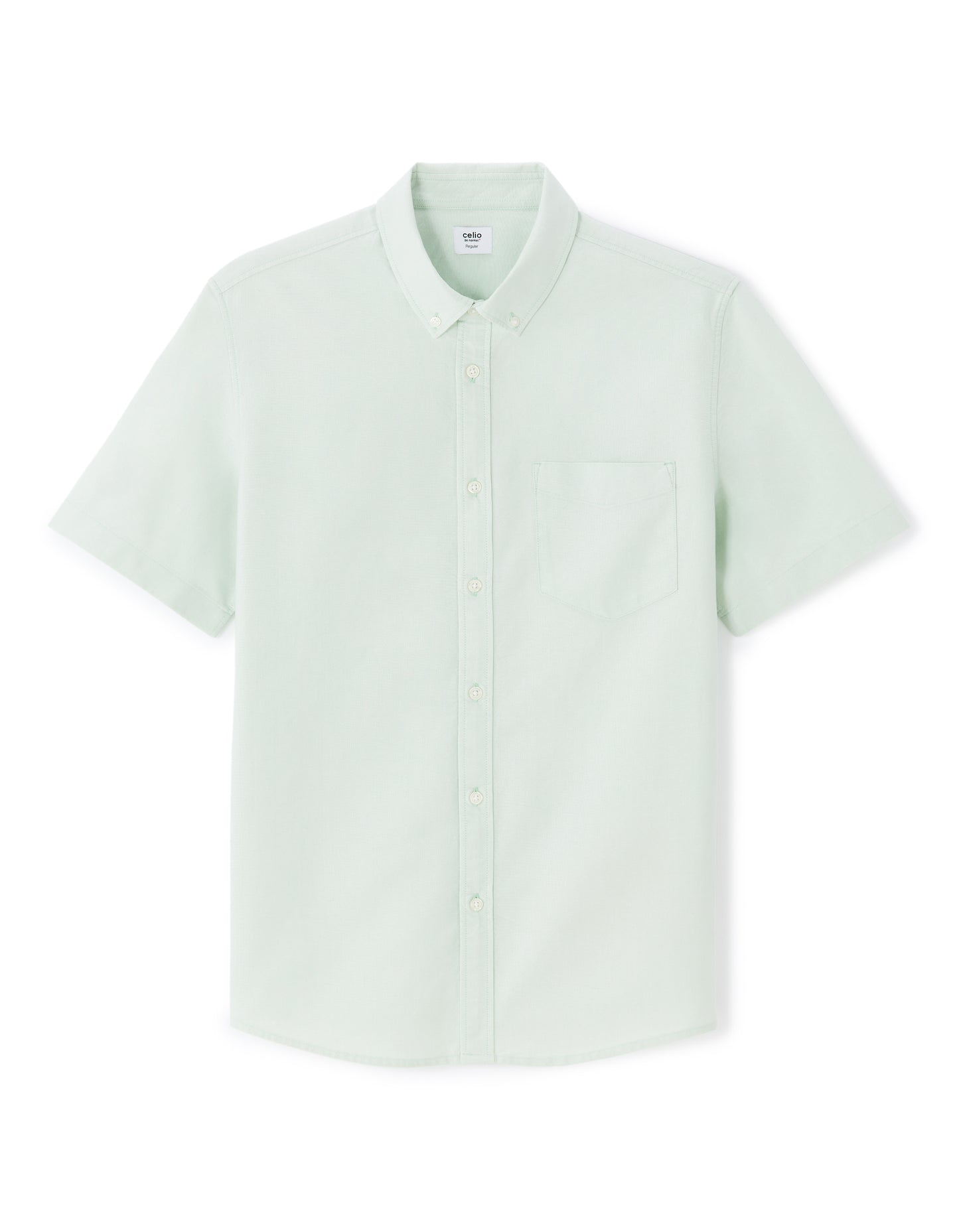 Celio* Men Green Solid Regular Fit Cotton Casual Shirt