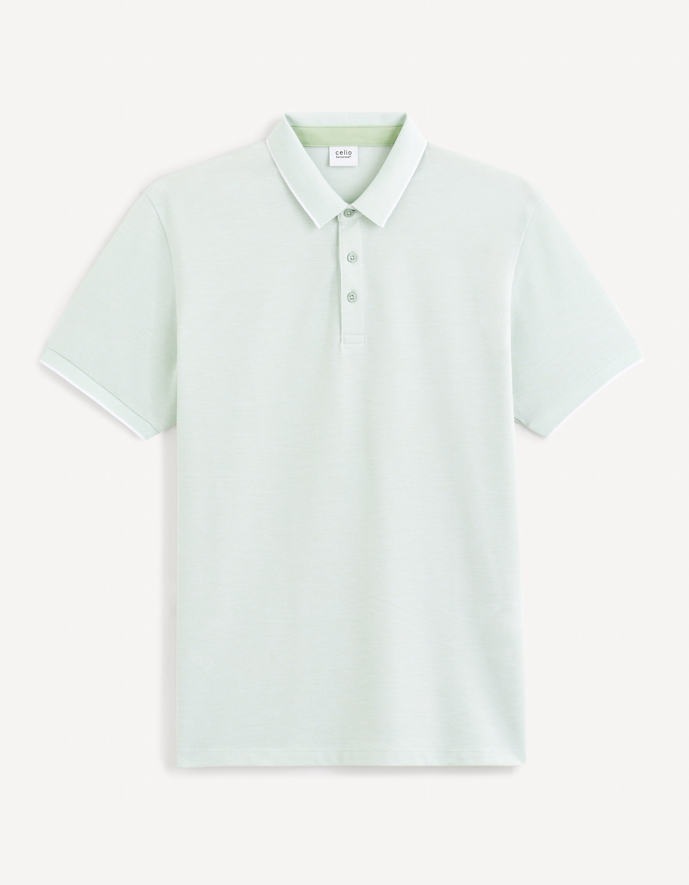 Green Solid Cotton Polo