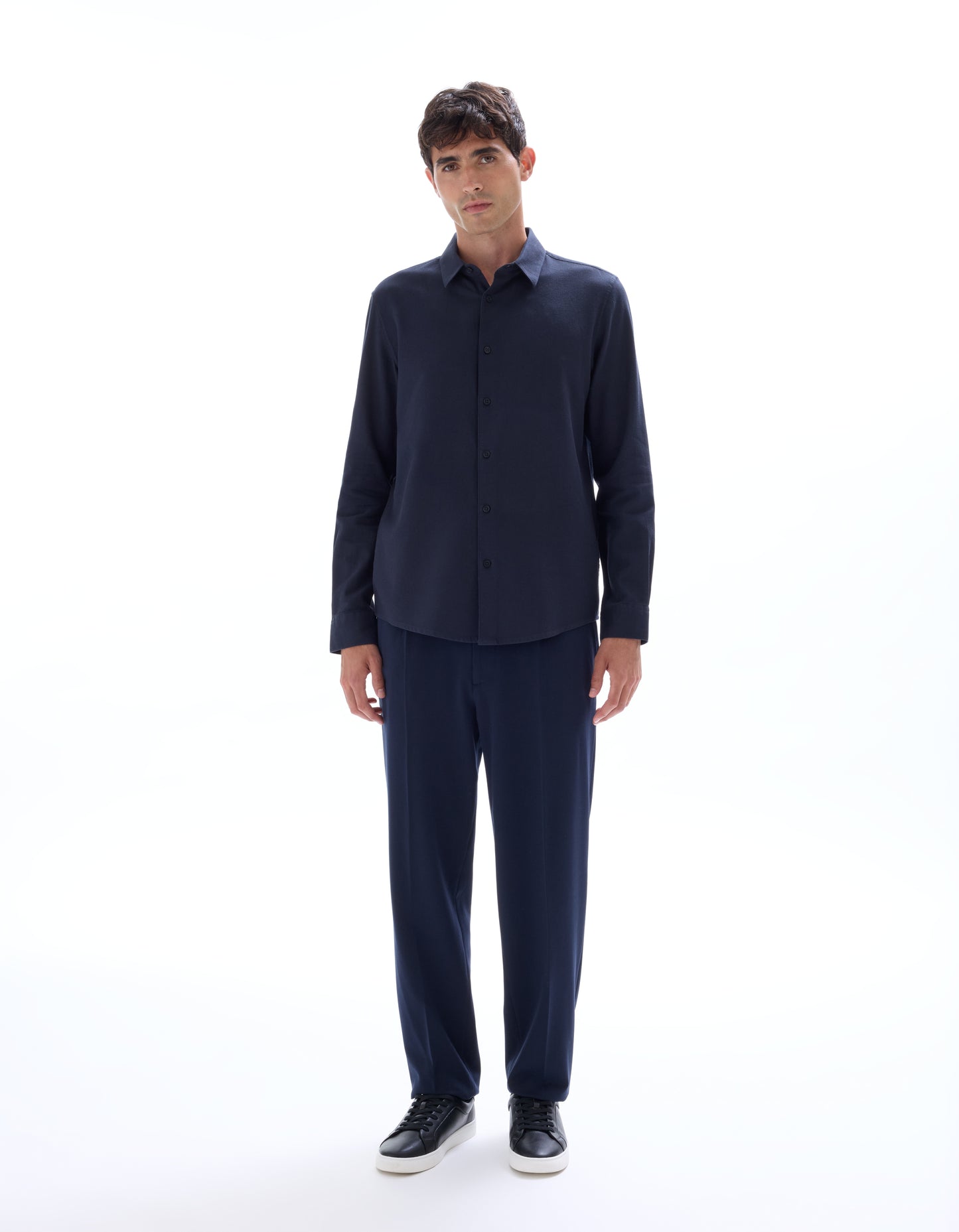 Celio* Regular Fit Solid Navy Blue Men Cotton Shirts