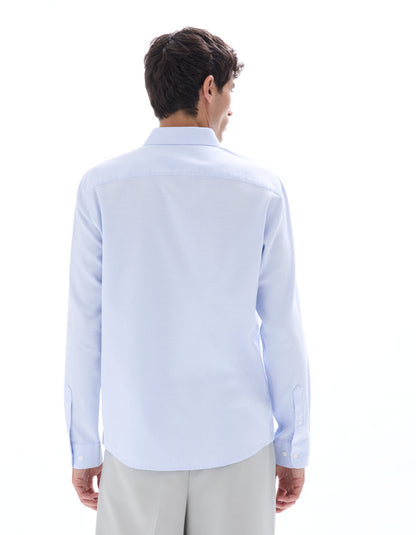 Celio* Cotton Solid Regular Fit Formal Blue Men Shirt