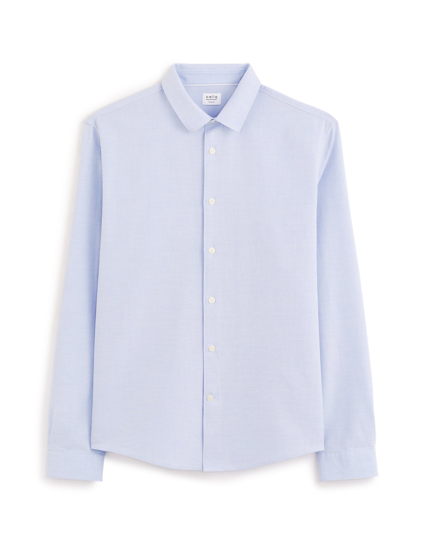 Celio* Cotton Solid Regular Fit Formal Blue Men Shirt