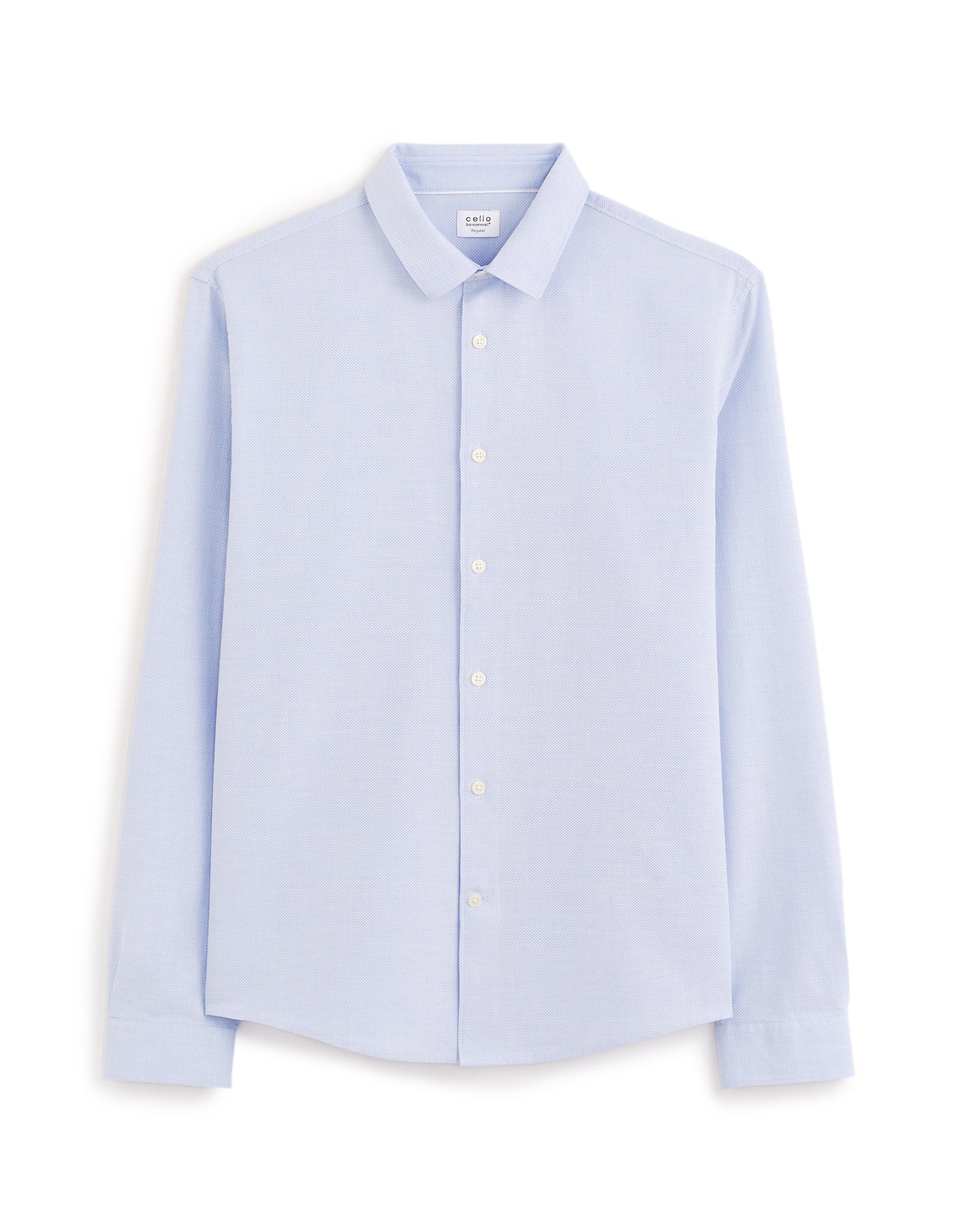 Celio* Cotton Solid Regular Fit Formal Blue Men Shirt