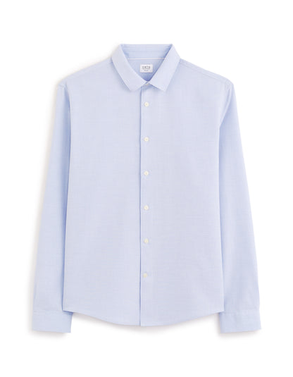 Celio* Cotton Solid Regular Fit Formal Blue Men Shirt