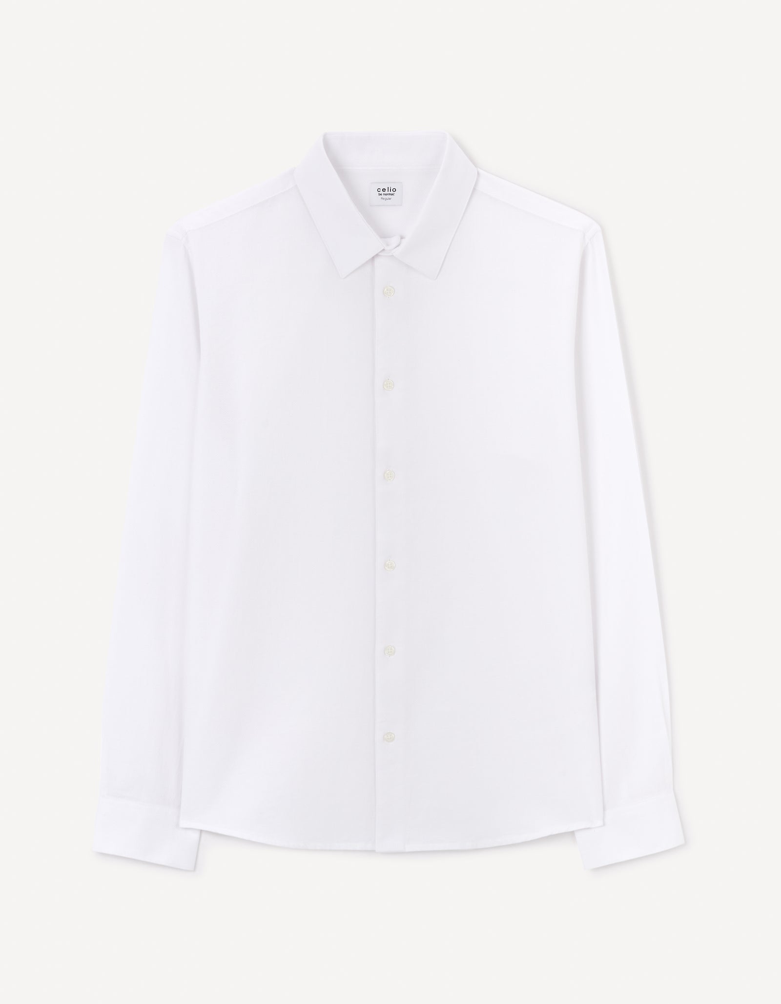 Celio* Cotton White Men Regular Fit Solid Shirts