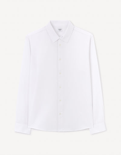 Celio* Cotton White Men Regular Fit Solid Shirts