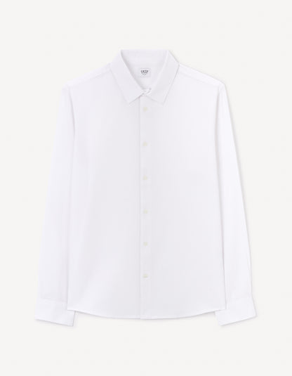 Celio* Cotton White Men Regular Fit Solid Shirts