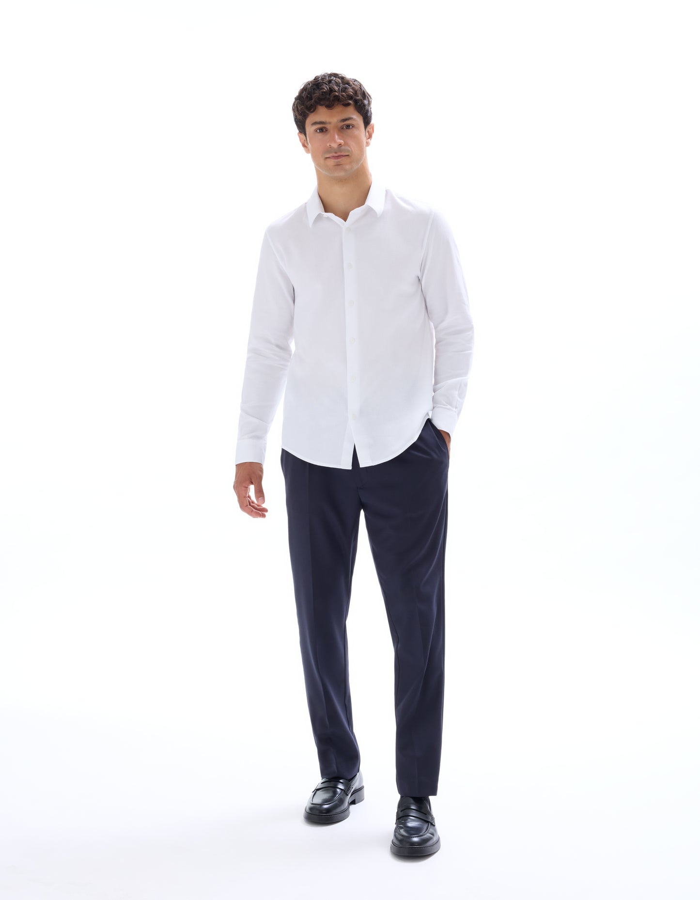 Celio* Cotton White Men Regular Fit Solid Shirts