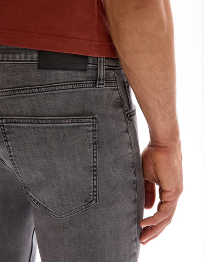 Celio Solid Slim Fit Cotton Grey Jeans