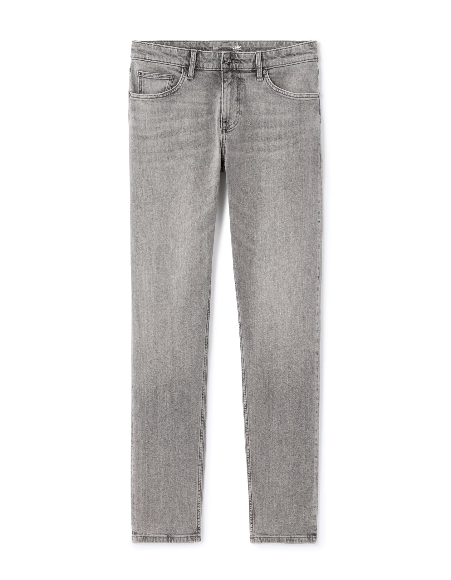 Celio Solid Slim Fit Cotton Grey Jeans
