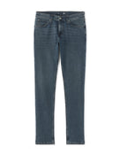 Slim Fit 100% Cotton Solid Jeans - Navy Blue