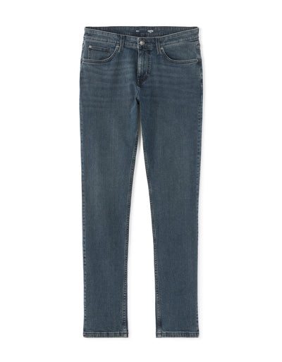 Slim Fit 100% Cotton Solid Jeans - Navy Blue