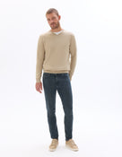 Slim Fit 100% Cotton Solid Jeans - Navy Blue