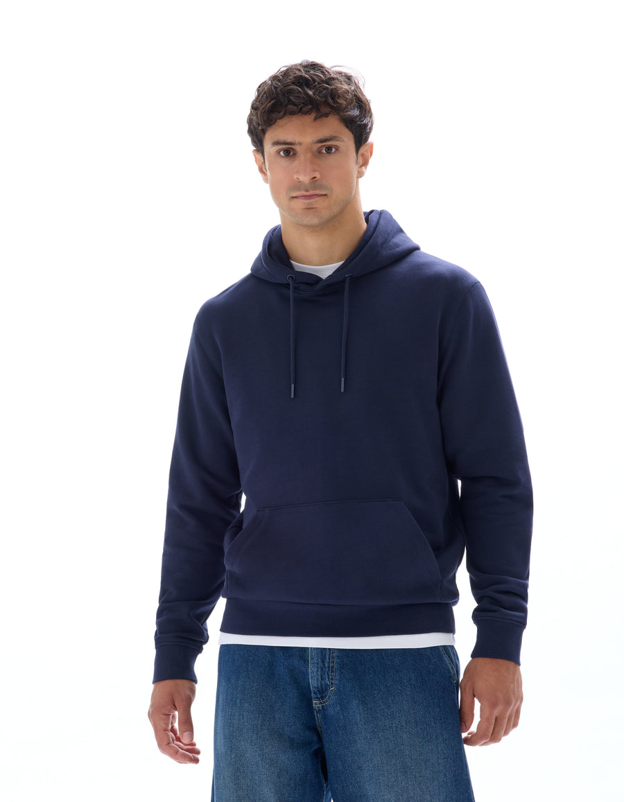 Regular Fit 100% Cotton Solid Hooded Sweatshirt