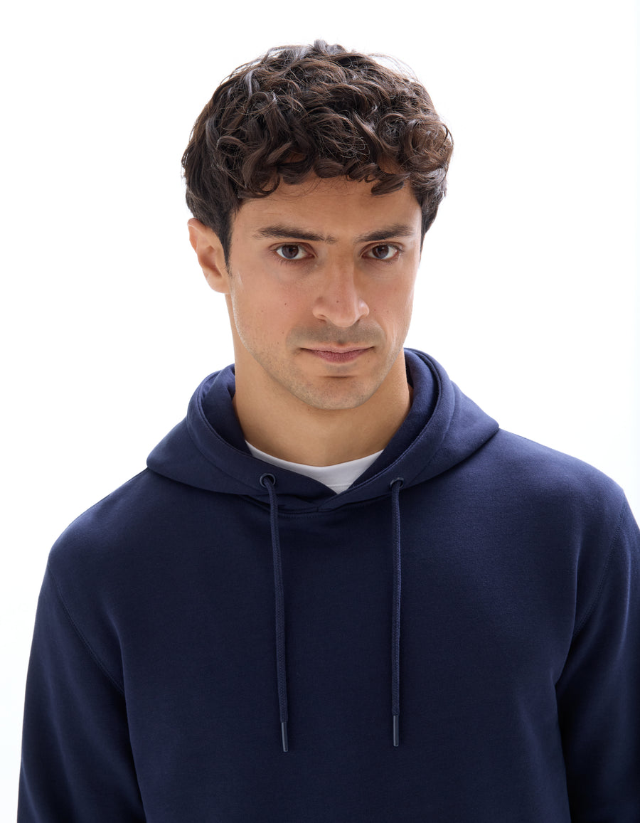 Regular Fit 100% Cotton Solid Hooded Sweatshirt