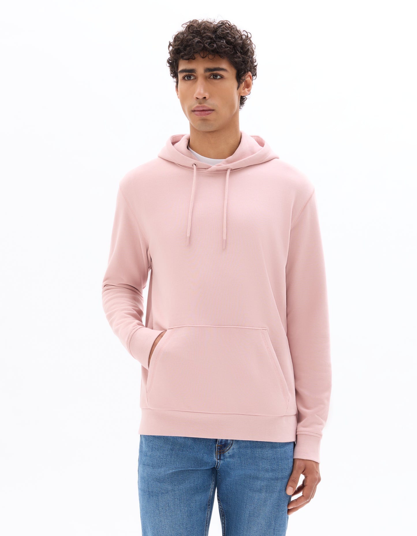 Celio Mens Pink Solid Regular Fit Cotton Sweatshirt
