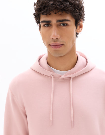 Celio Mens Pink Solid Regular Fit Cotton Sweatshirt