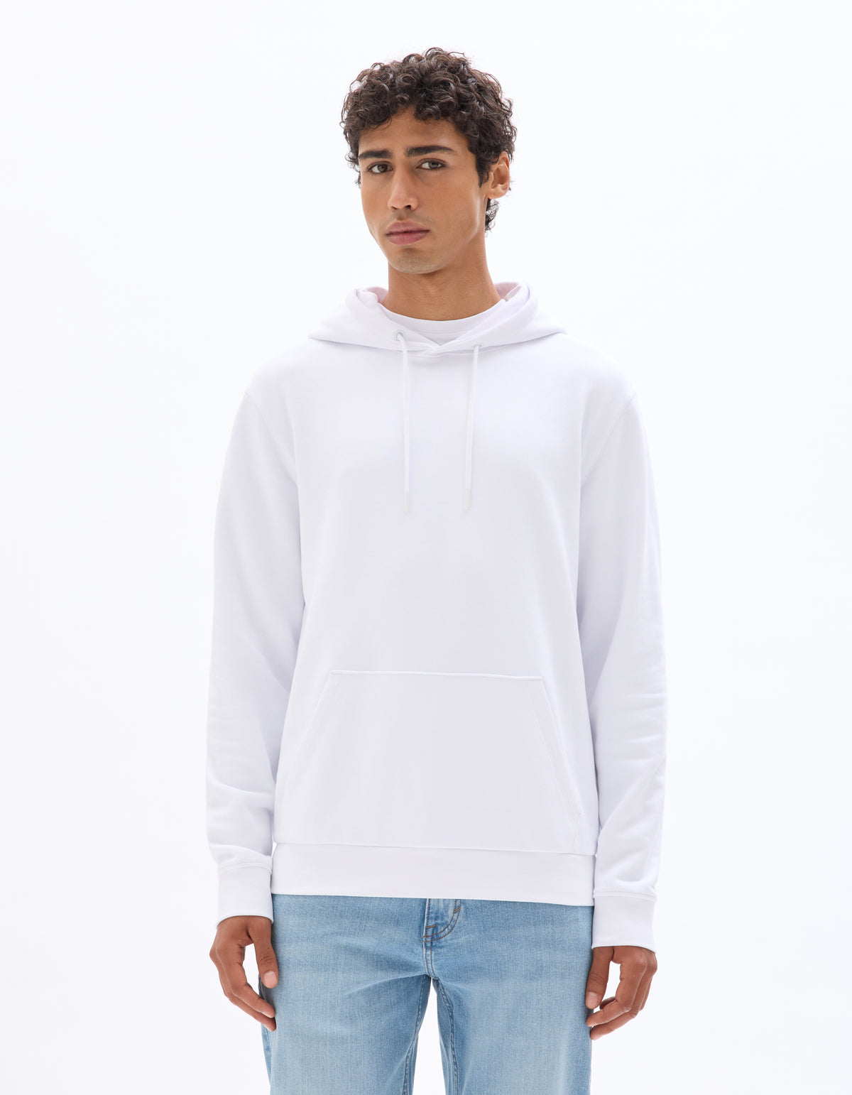 Regular Fit 100% Cotton Solid Hooded Sweatshirt