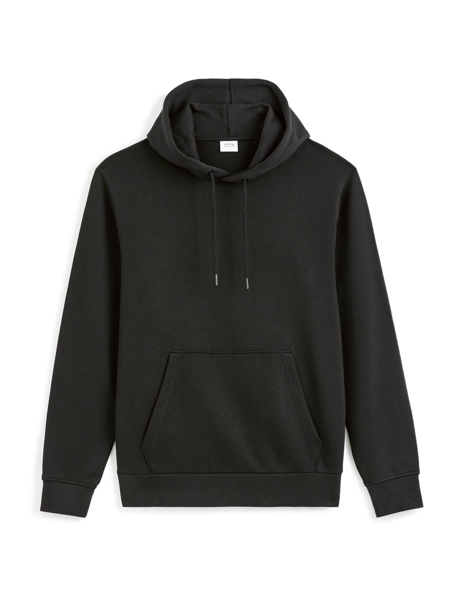 Regular Fit 100% Cotton Solid Hooded Sweatshirt