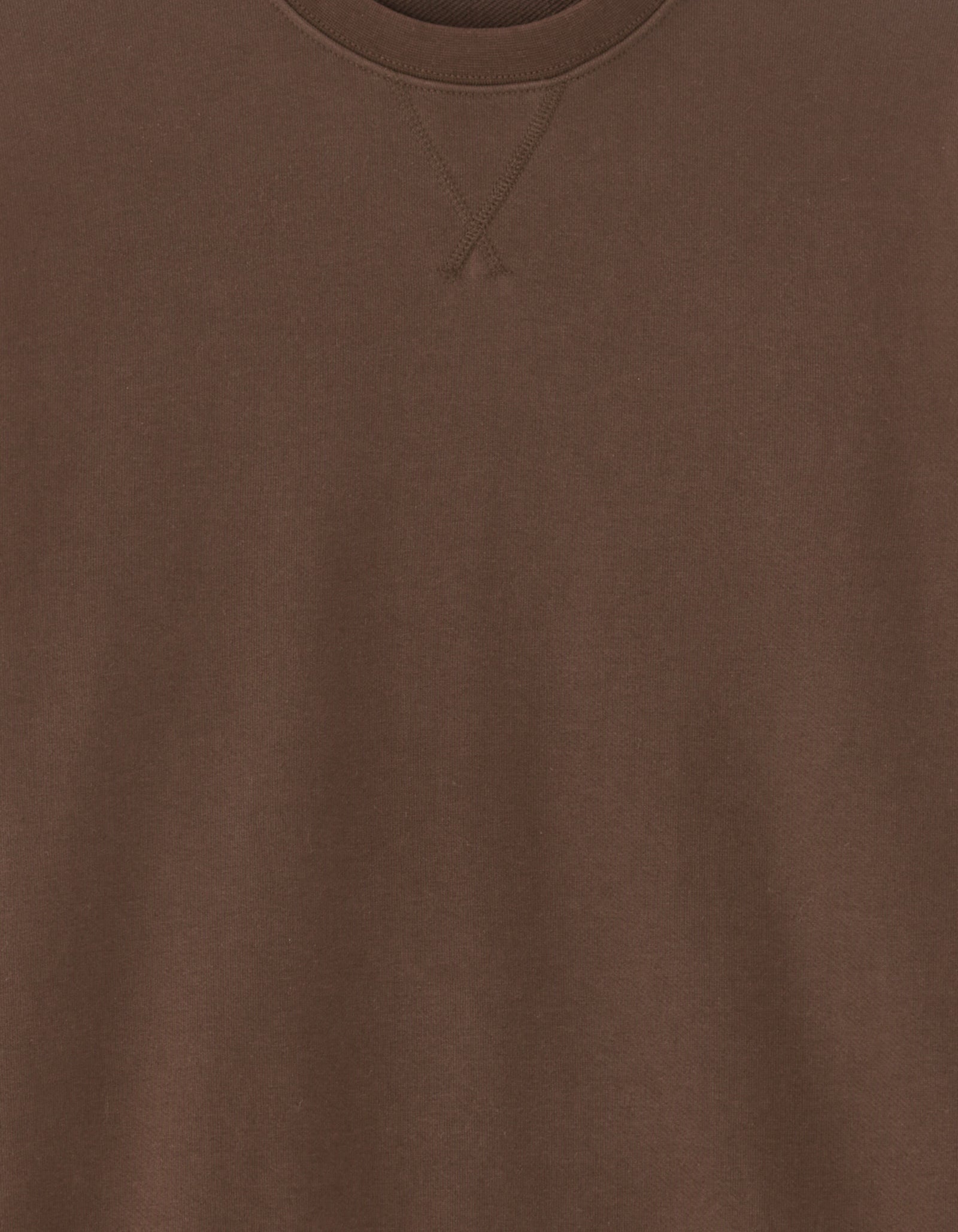 Regular Fit 100% Cotton Round Neck Sweatshirt - Brown