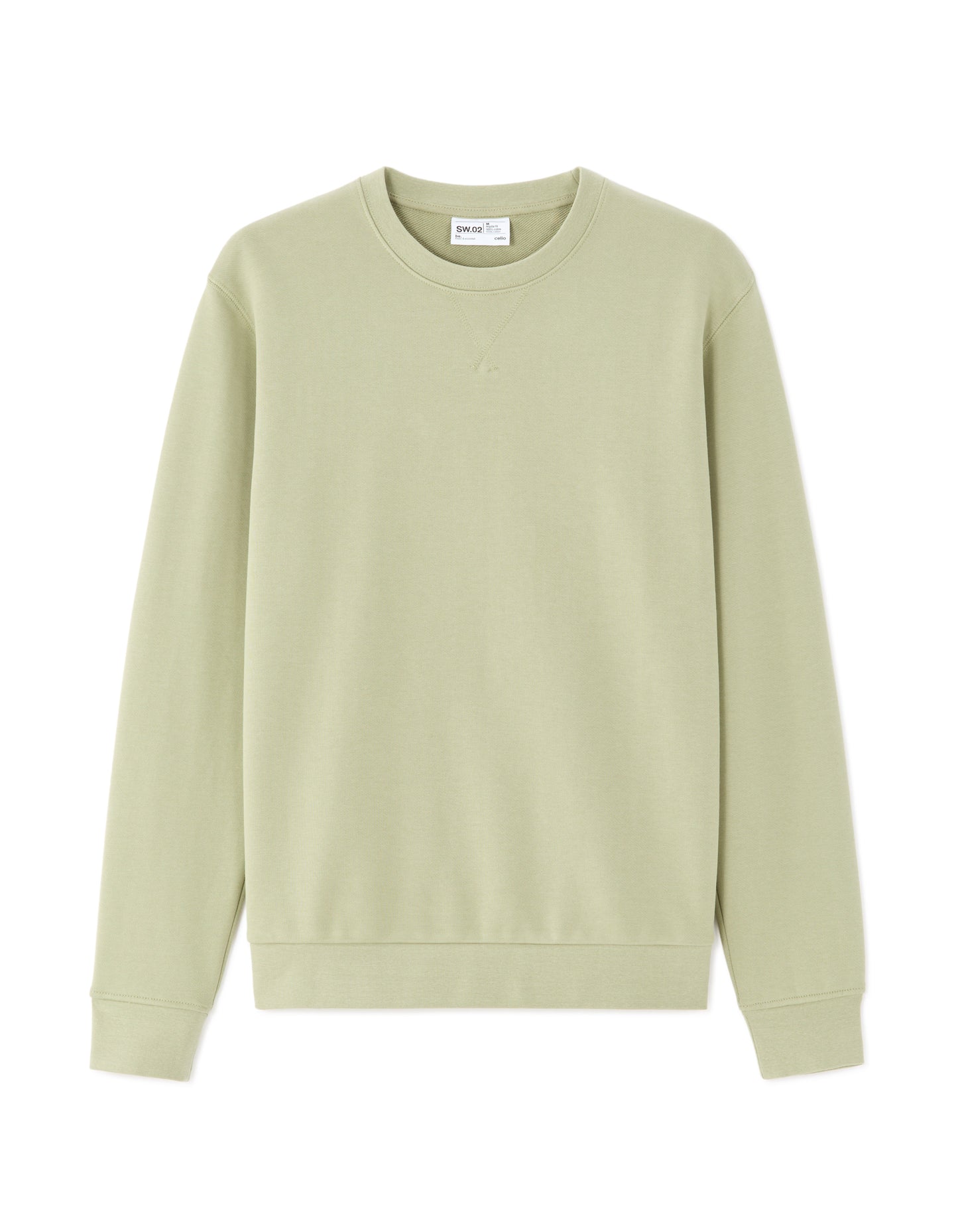 Regular Fit 100% Cotton Round Neck Sweatshirt - Green