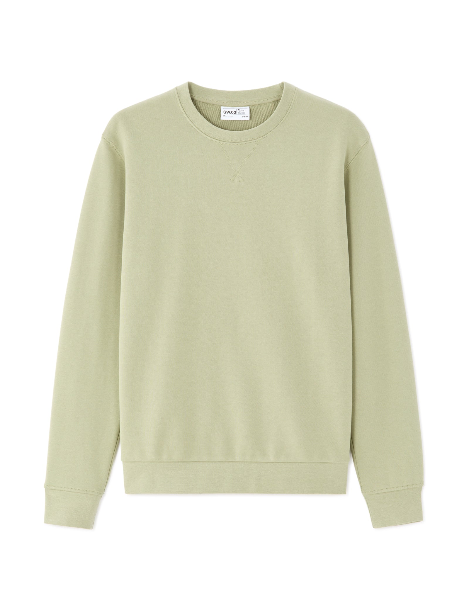 Regular Fit 100% Cotton Round Neck Sweatshirt - Green