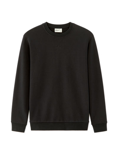 Regular Fit 100% Cotton Crew Neck Sweater - Black