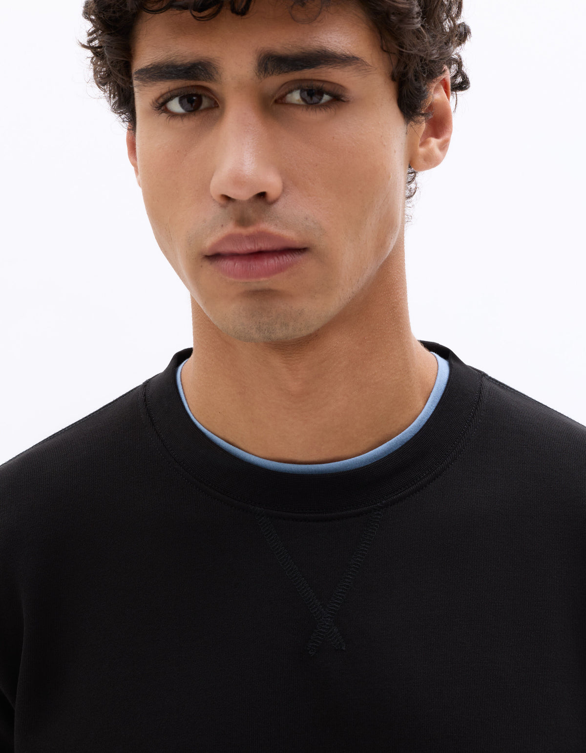 Regular Fit 100% Cotton Crew Neck Sweater - Black