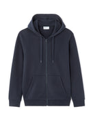 Regular Fit 100% Cotton Solid Hooded Sweatshirts - Navy Blue