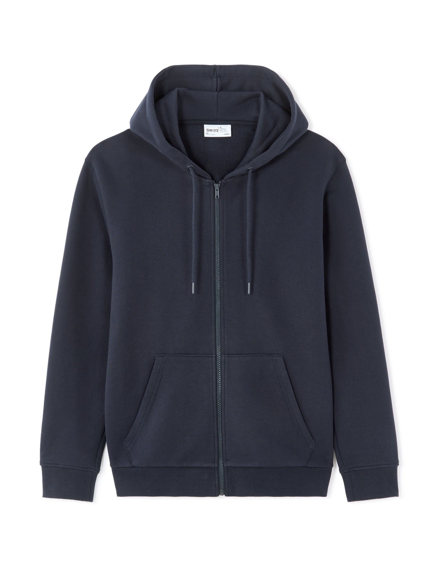 Regular Fit 100% Cotton Solid Hooded Sweatshirts - Navy Blue