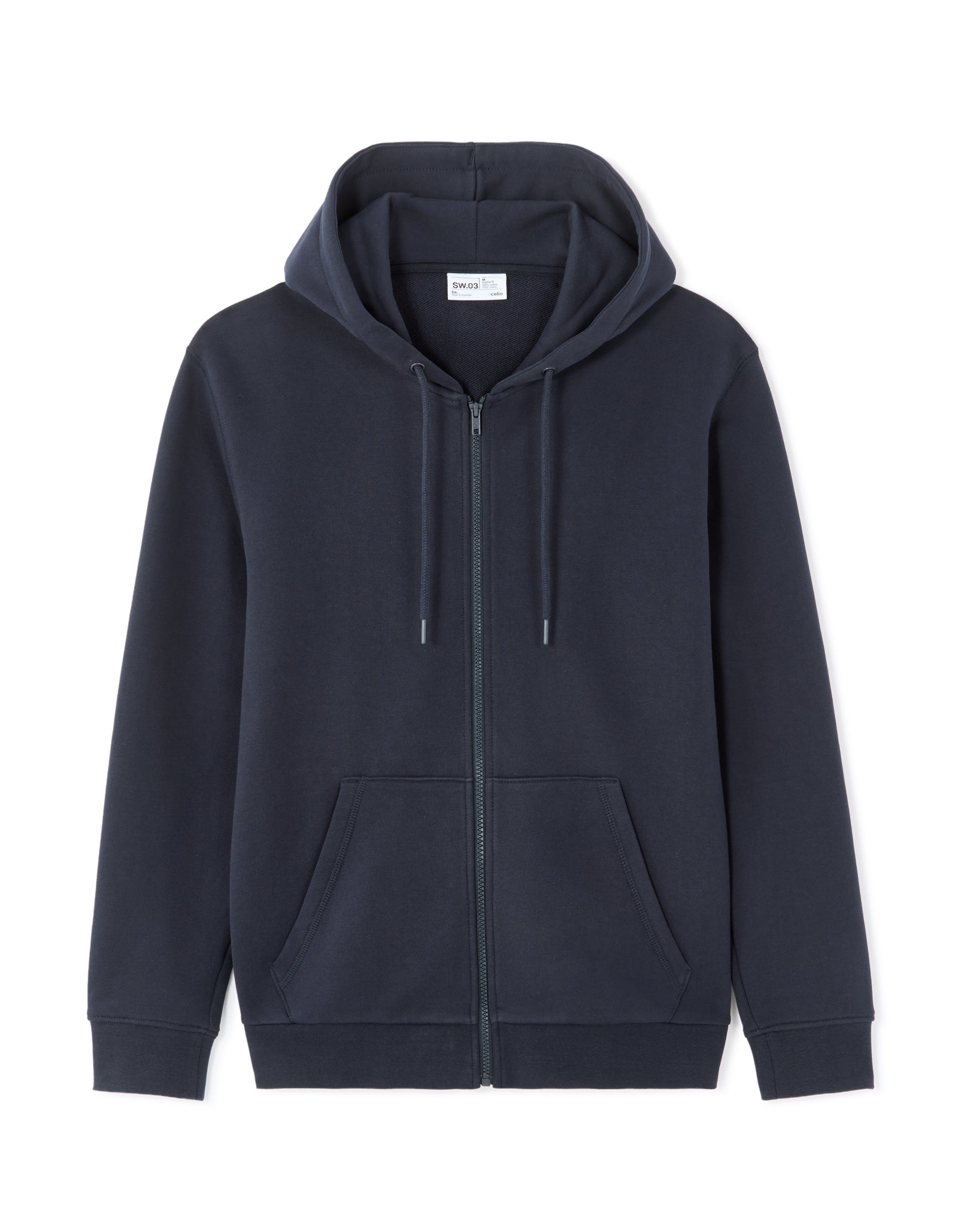 Regular Fit 100% Cotton Solid Hooded Sweatshirts - Navy Blue