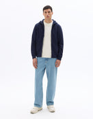 Regular Fit 100% Cotton Solid Hooded Sweatshirts - Navy Blue