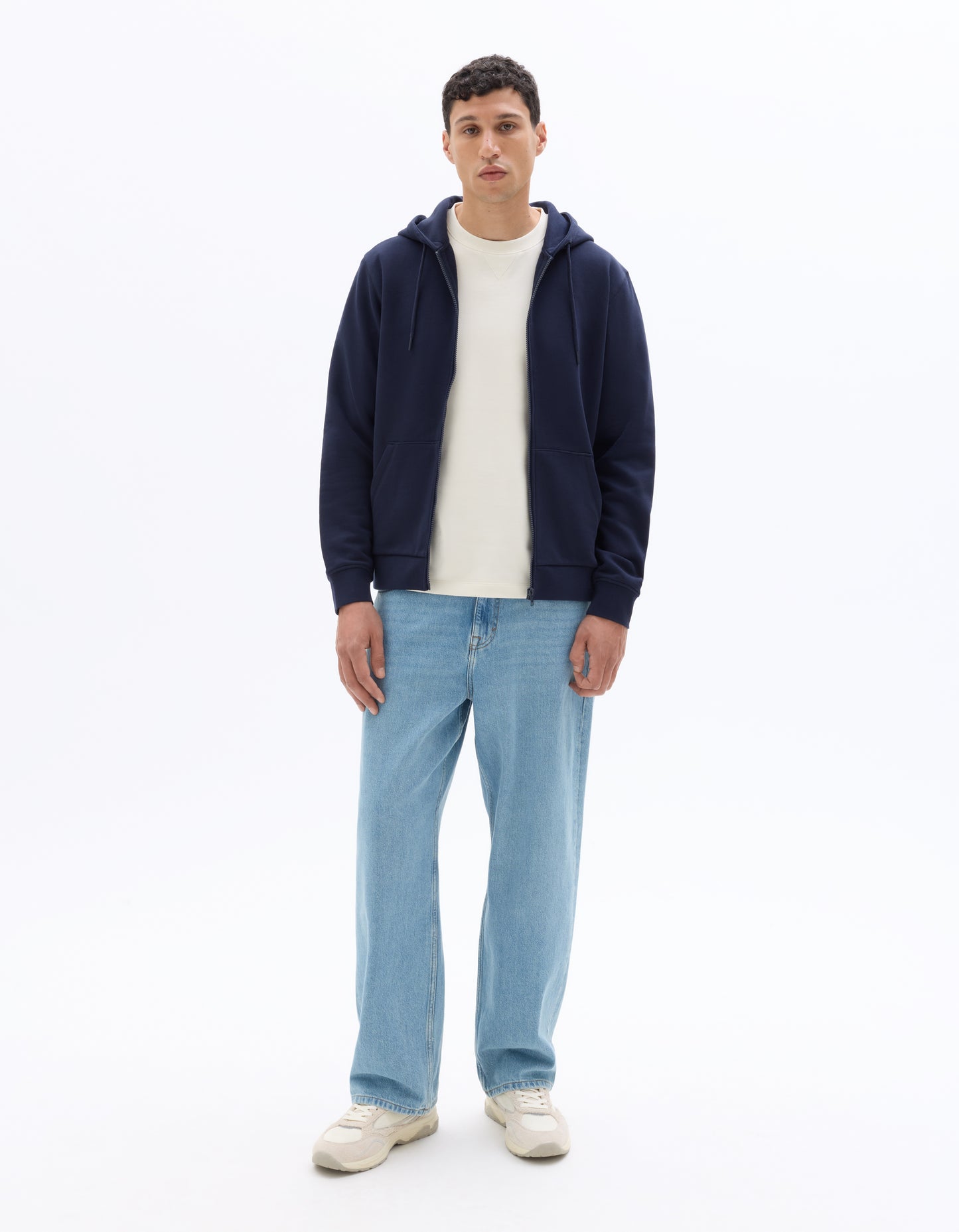 Regular Fit 100% Cotton Solid Hooded Sweatshirts - Navy Blue