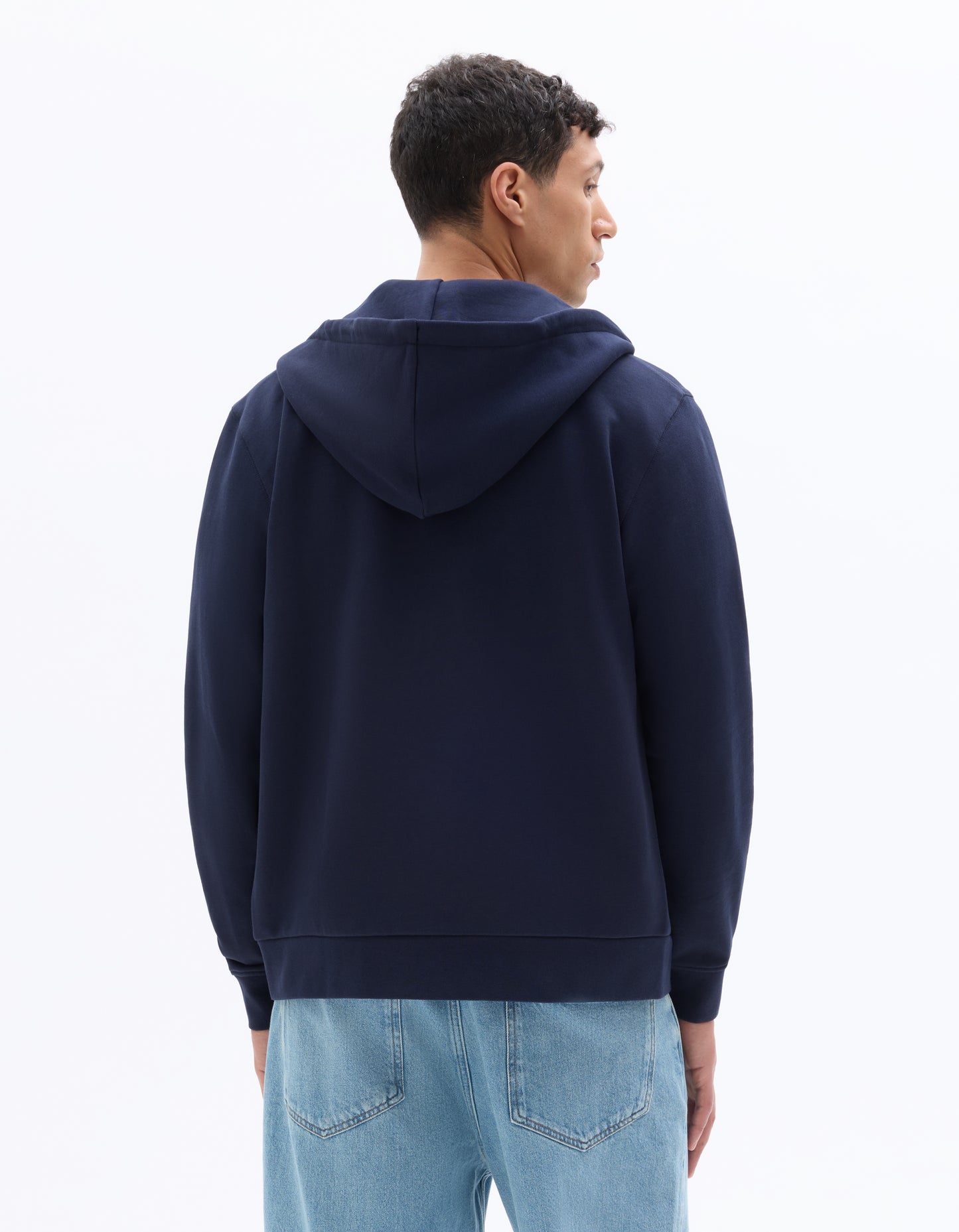 Regular Fit 100% Cotton Solid Hooded Sweatshirts - Navy Blue