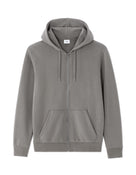 Regular Fit 100% Cotton Solid Hooded Sweatshirt - Grey