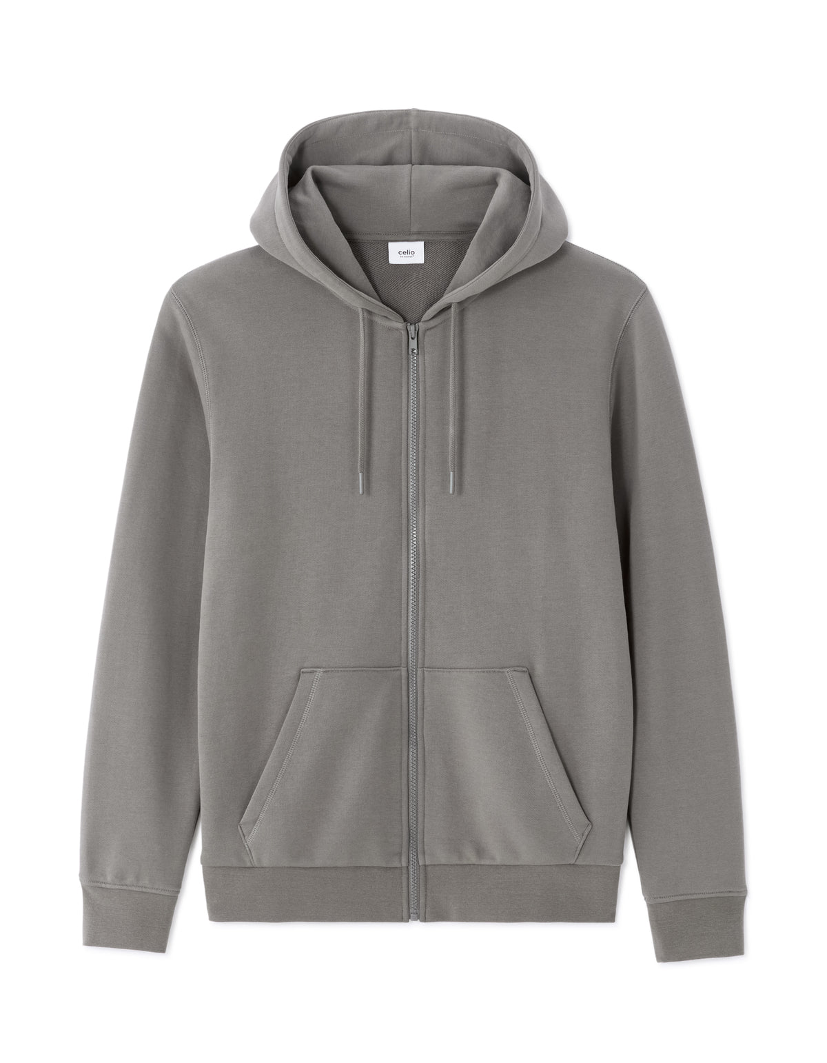 Regular Fit 100% Cotton Solid Hooded Sweatshirt - Grey
