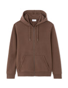 Regular Fit 100% Cotton Solid Hooded Sweatshirts - Brown