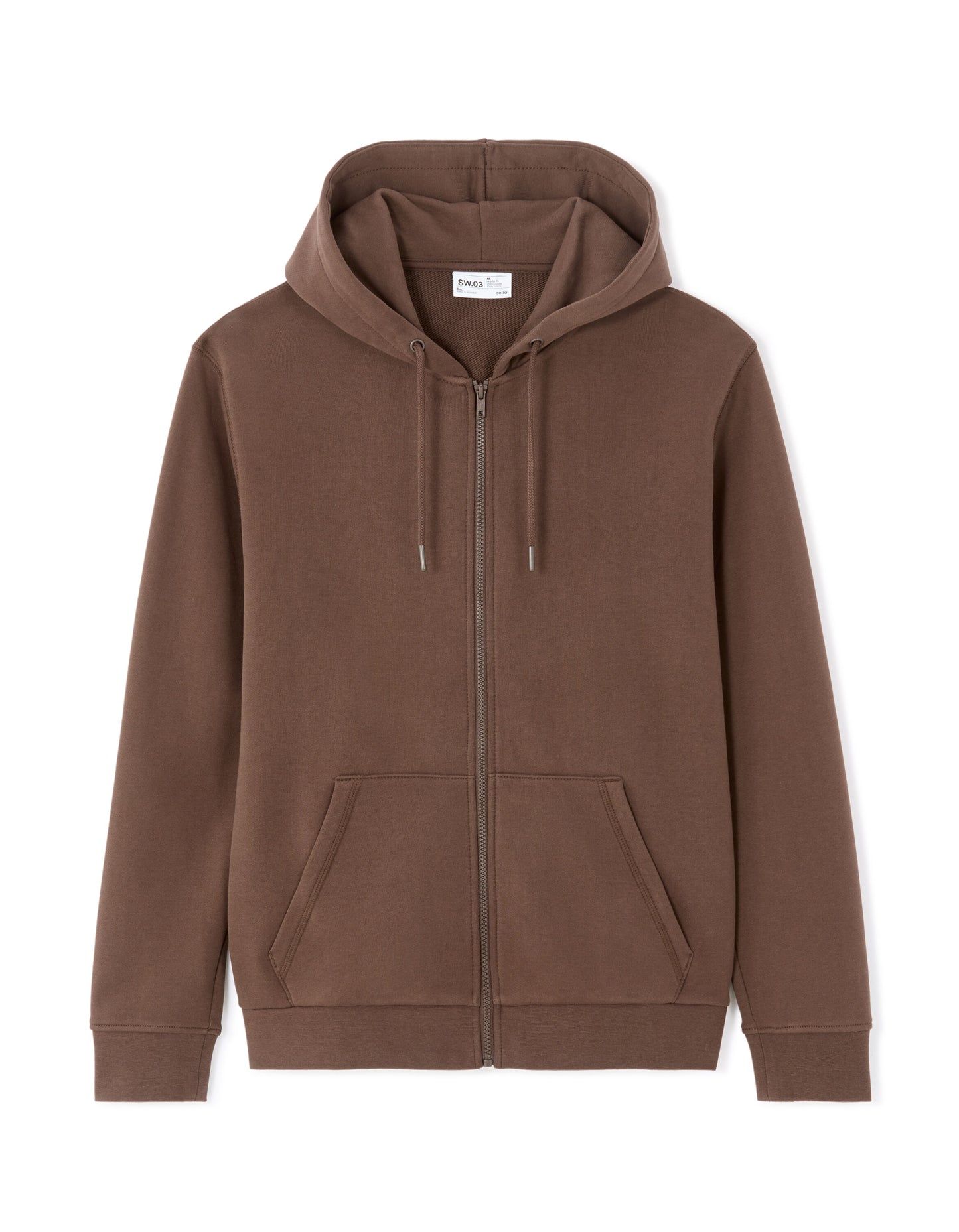 Regular Fit 100% Cotton Solid Hooded Sweatshirts - Brown