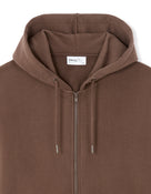 Regular Fit 100% Cotton Solid Hooded Sweatshirts - Brown