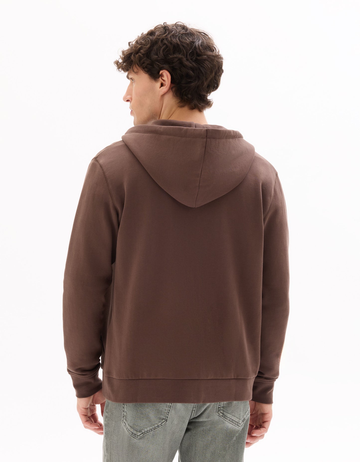 Regular Fit 100% Cotton Solid Hooded Sweatshirts - Brown
