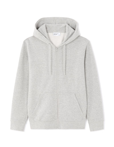 Regular Fit 100% Cotton Solid Hooded Sweatshirts - Grey