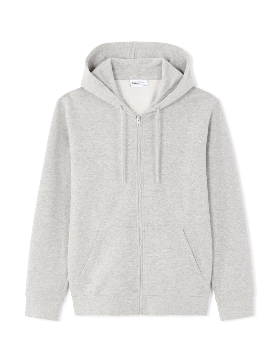 Regular Fit 100% Cotton Solid Hooded Sweatshirts - Grey