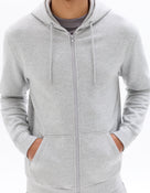 Regular Fit 100% Cotton Solid Hooded Sweatshirts - Grey